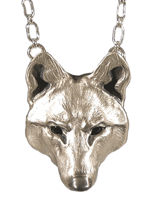 Sterling Silver Howling Wolf Pendant, Wolf Jewelry-SE-2407