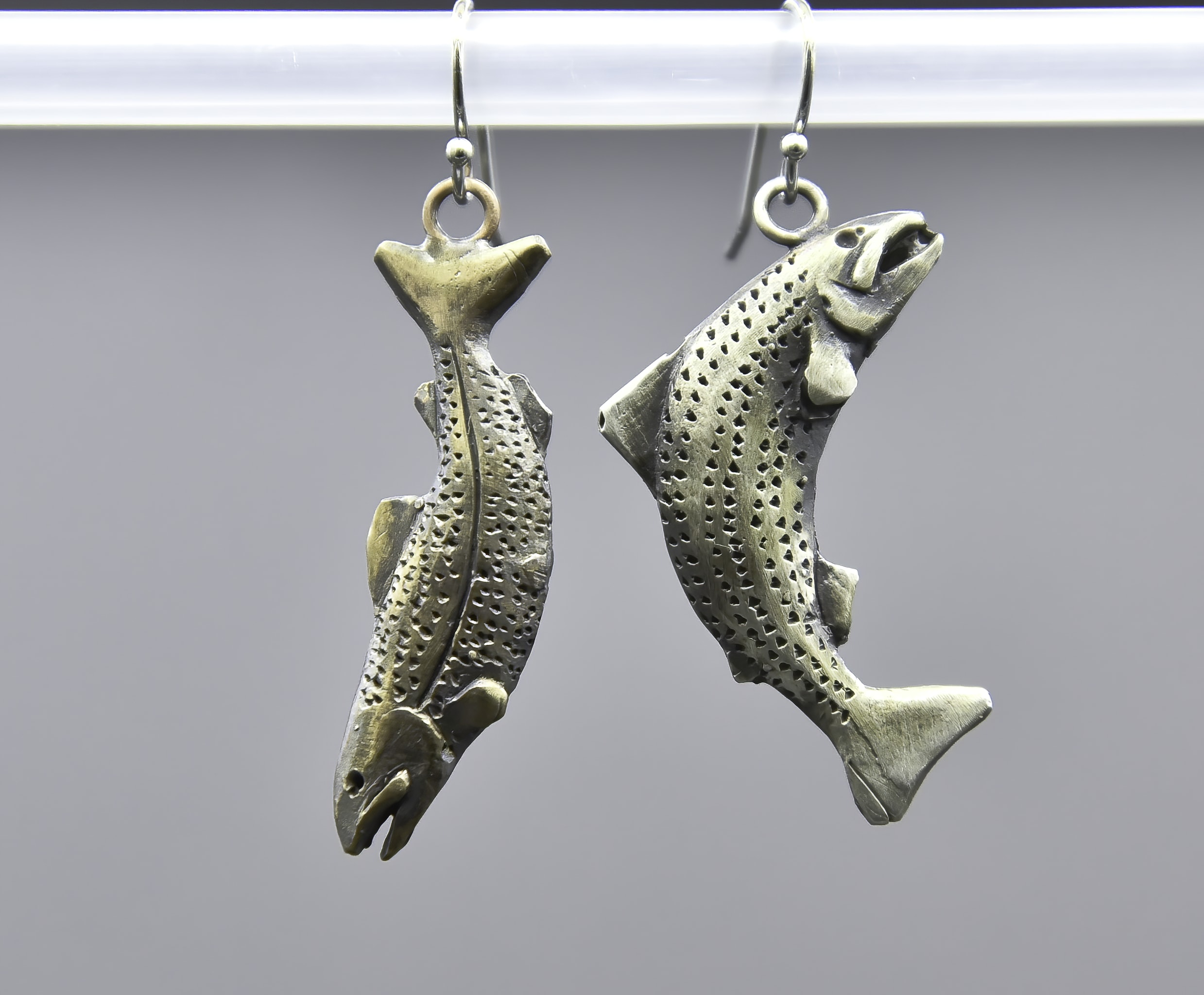 Buy Vintage Dead Fish Bone Pierced Earrings, 925 Sterling Silver, Mexico,  Dual Tone Online in India - Etsy
